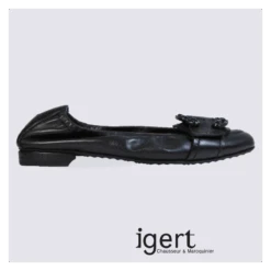 Ballerines Ă Strass K&S En Cuir Noir