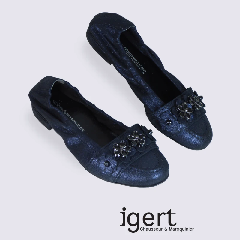 Ballerines K&S En Cuir Navy Tendance – Image 2