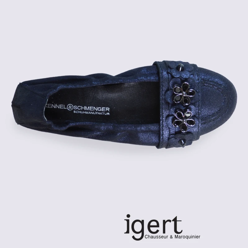 Ballerines K&S En Cuir Navy Tendance – Image 3