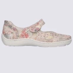 Ballerines Waldlaufer, Ballerines Ă Bride Velcro Femme En Cuir Rose