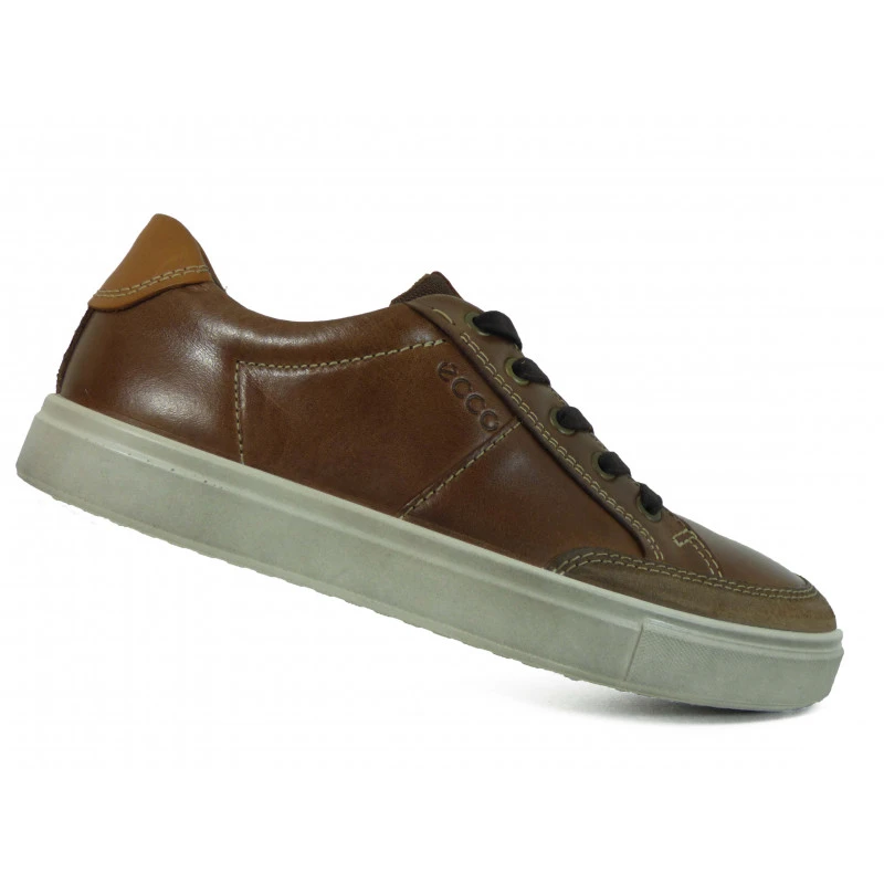 Basket En Cuir Ecco En Brun Tendance