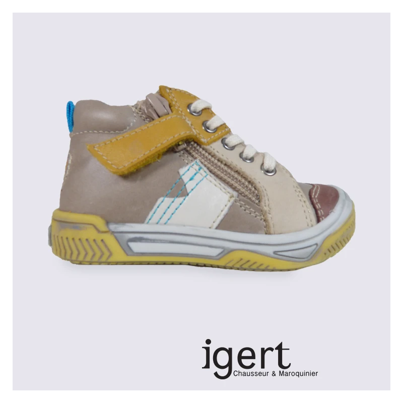 Basket Garçon à Glissière Baybotte En Cuir