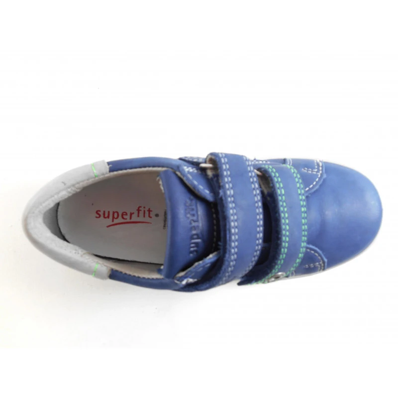 Superfit Basket Sportive Garçon En Cuir Bleu Et Gris – Image 2