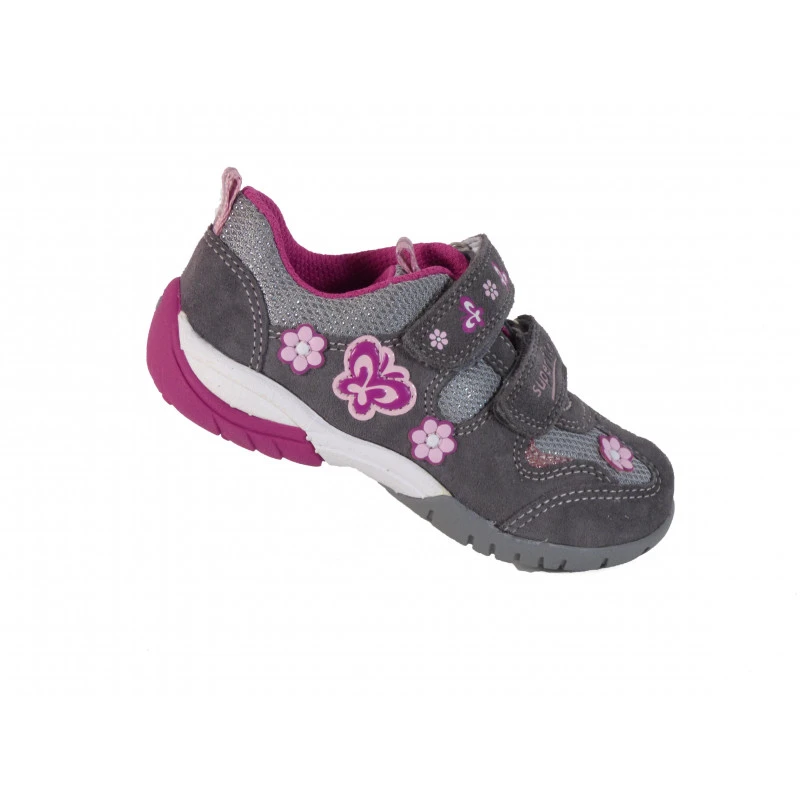 Basket Superfit Fille En Cuir Motif Papillon Et Fleur