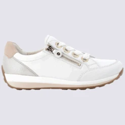 Baskets Ara, Baskets Ă Zip Tendance Femme En Cuir Blanc