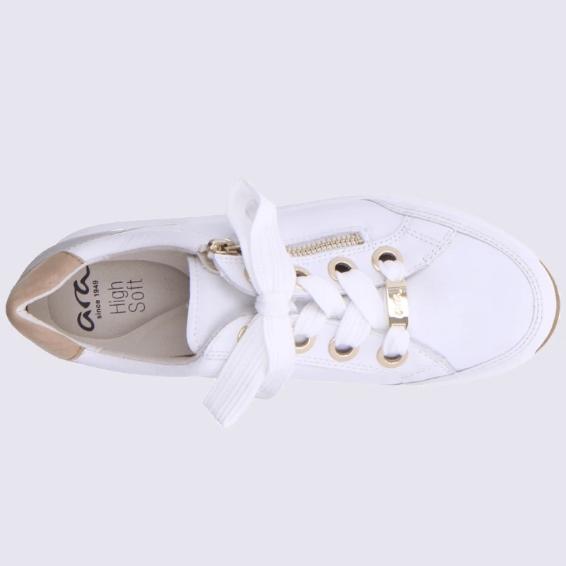Baskets Ara, Baskets à Zip Tendance Femme En Cuir Blanc – Image 4