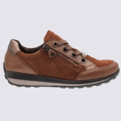 Baskets Ara, Baskets à Zip Tendance Femme En Cuir Nubuck Marron