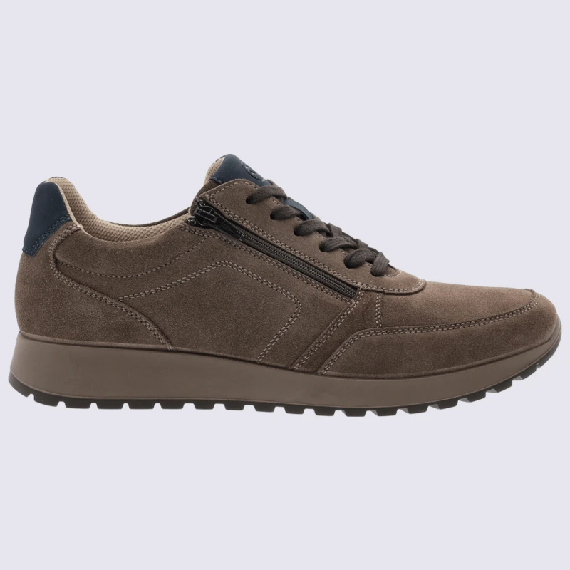 Baskets Ara, Baskets Sportives Homme En Cuir Marron Et Bleu