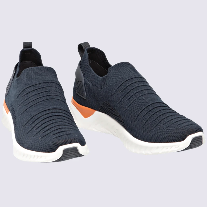 Baskets Ara, Baskets Tricotées Homme En Textile Bleu/orange – Image 2