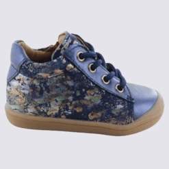 Baskets Bellamy, Baskets Ă Faux Lacets Fille Motif Tache En Textile Bleu Marine