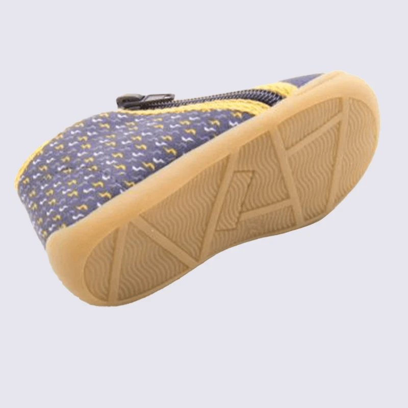 Baskets Bellamy, Baskets à Lacets Et Zip Bi-textures Pour Garçons Motif Robot En Textile Marine – Image 3