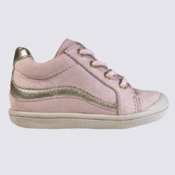 Baskets Bellamy, Baskets à Lacets Et Zip Pour Filles En Cuir Paillettes Dorées