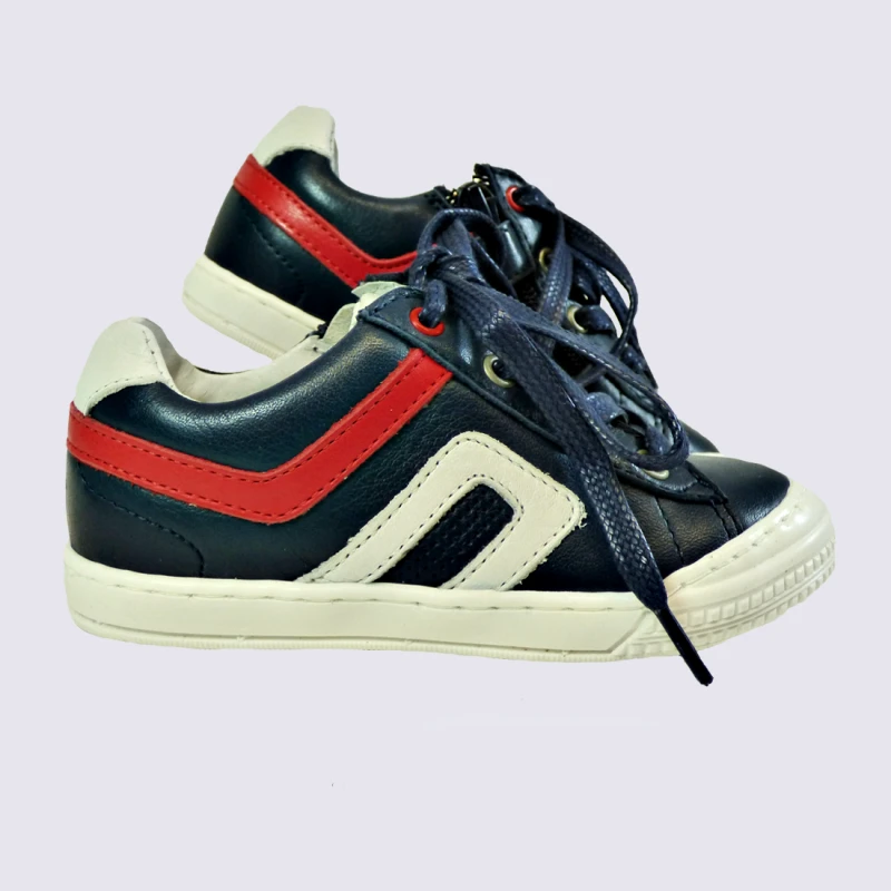 Baskets Bellamy, Baskets Sportswear Garçon En Cuir Marine – Image 2