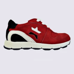 Baskets Bellamy, Baskets Tendances Garçon En Cuir Rouge