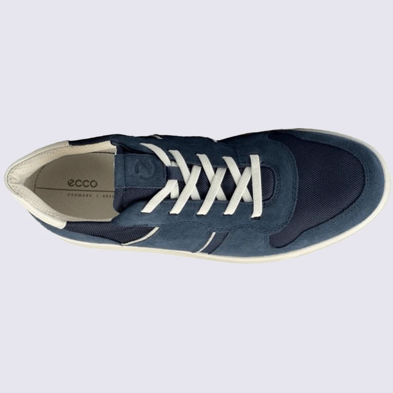Baskets Ecco, Baskets Basses Pour Homme En Cuir Nubuck Bleu – Image 3