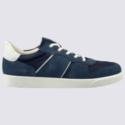 Baskets Ecco, Baskets Basses Pour Homme En Cuir Nubuck Bleu