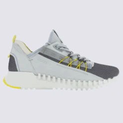 Baskets Ecco, Baskets Design Pour Homme En Cuir Et Textile Gris Béton