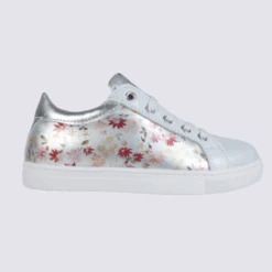 Baskets Fille Bellamy En Cuir Argent à Motif
