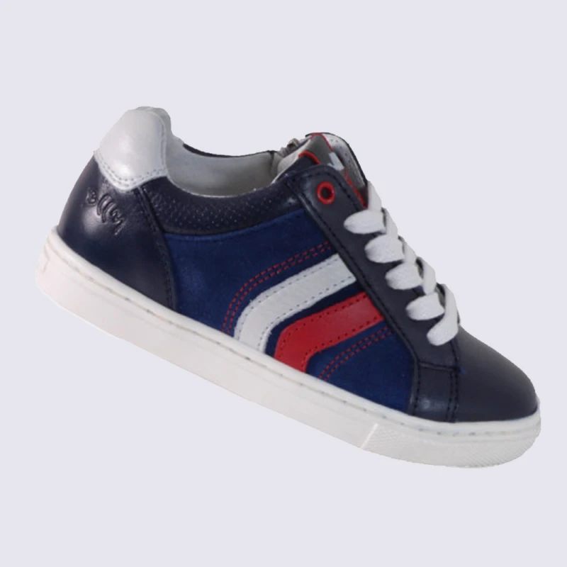 Baskets Bellamy, Baskets Confortables Garçons En Cuir Marine – Image 2