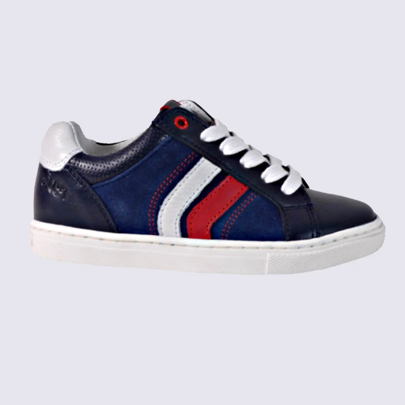 Baskets Bellamy, Baskets Confortables Garçons En Cuir Marine