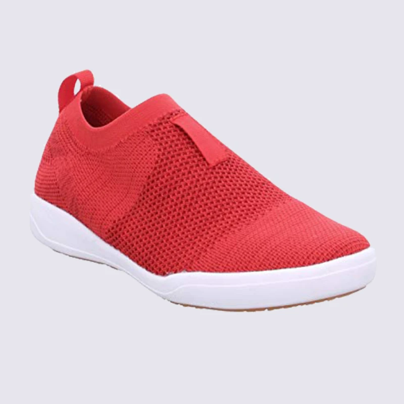 Baskets Josef Seibel, Baskets Slip-on Confortables Femme En Textile Rouge – Image 2