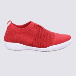 Baskets Josef Seibel, Baskets Slip-on Confortables Femme En Textile Rouge