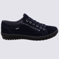 Baskets Legero, Baskets Basses Femme En Cuir Nubuck Bleu