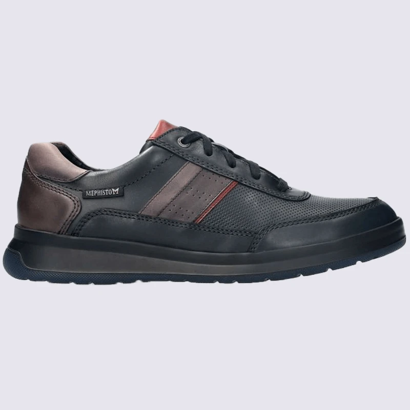 Baskets Mephisto, Baskets Ă Lacets Homme En Cuir Noir