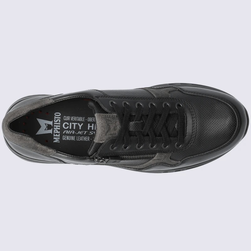 Baskets Mephisto, Baskets Basses Confort Homme En Cuir Lisse Noir – Image 3