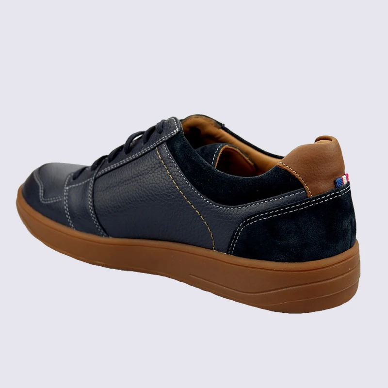 Baskets Mephisto, Baskets Basses Homme En Daim Et Cuir Navy – Image 3