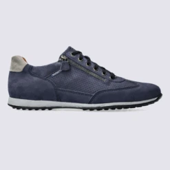 Baskets Mephisto, Baskets élégantes Homme En Cuir Navy