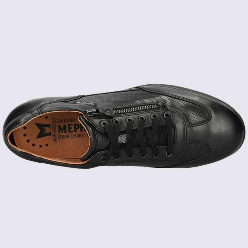 Baskets Mephisto, Baskets élégantes Homme En Cuir Noir – Image 3