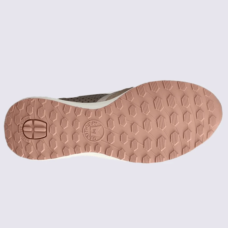 Baskets Mephisto, Baskets Perforées Femme En Cuir Velours Sable Clair – Image 4