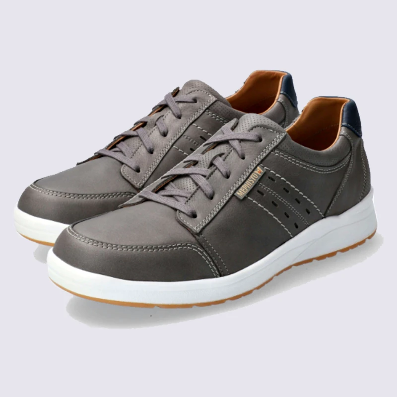 Baskets Mephisto, Baskets Tendances Et Confortables Homme En Cuir Gris – Image 2