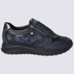 Baskets Mephisto, Baskets Tendances Femme En Cuir Velours Bleu