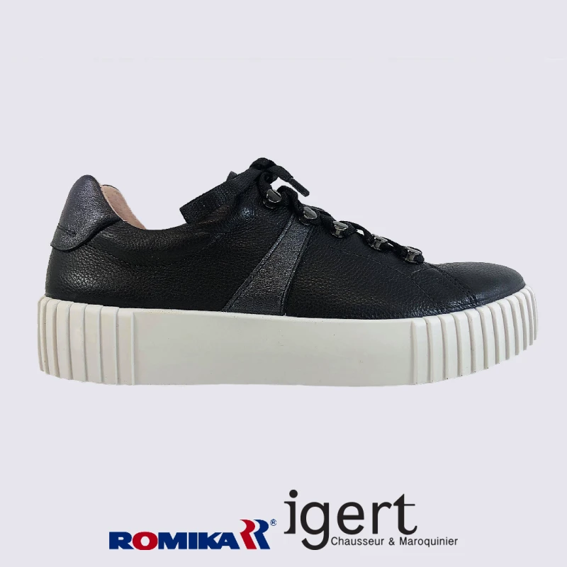 Baskets Romika, Baskets Semelles épaisses Femme En Cuir Noir