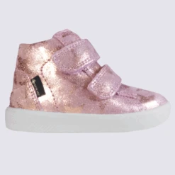 Baskets Superfit, Baskets à étoiles à Velcro Gore-Tex Filles En Cuir Rose Et Doré