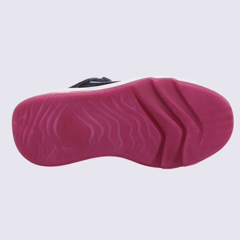 Baskets Superfit, Baskets à Paillettes Filles En Cuir Nubuck Bleu Et Rose – Image 4