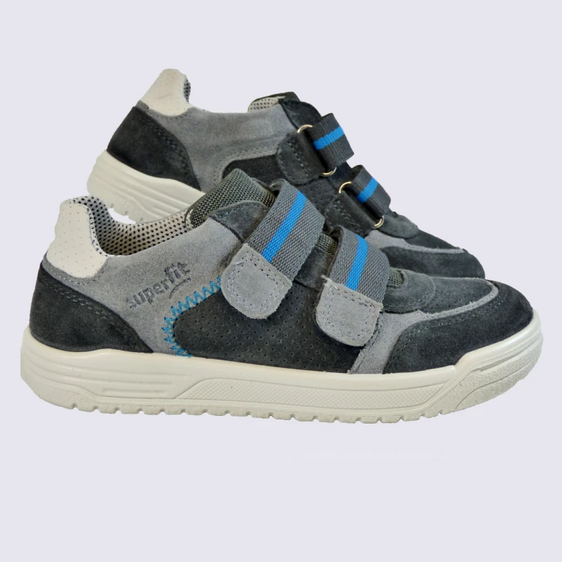 Baskets Superfit, Baskets à Velcros Garçon En Cuir Gris – Image 2