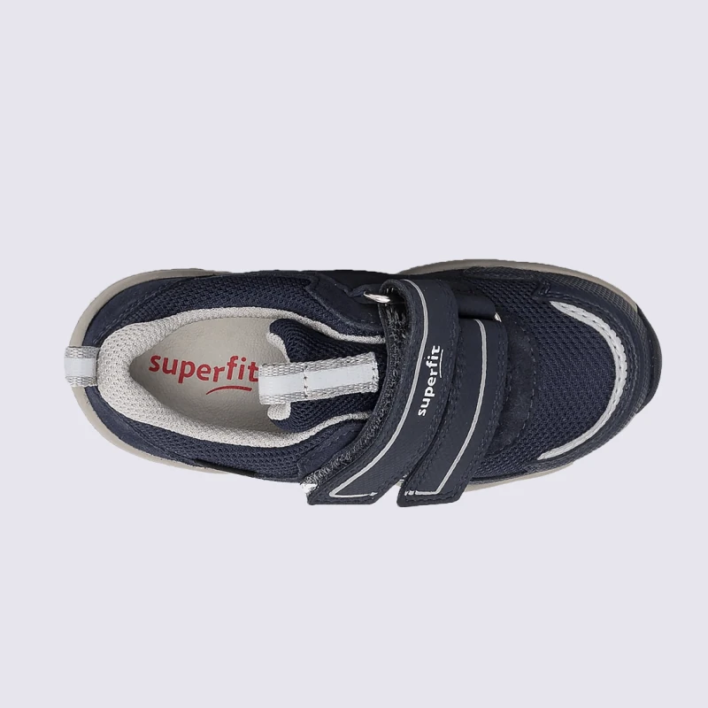 Baskets Superfit, Baskets Sportives Garçons En Cuir Bleu Et Gris – Image 3