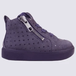 Baskets Superfit, Baskets Tendances à étoiles Filles En Cuir Nubuck Violet