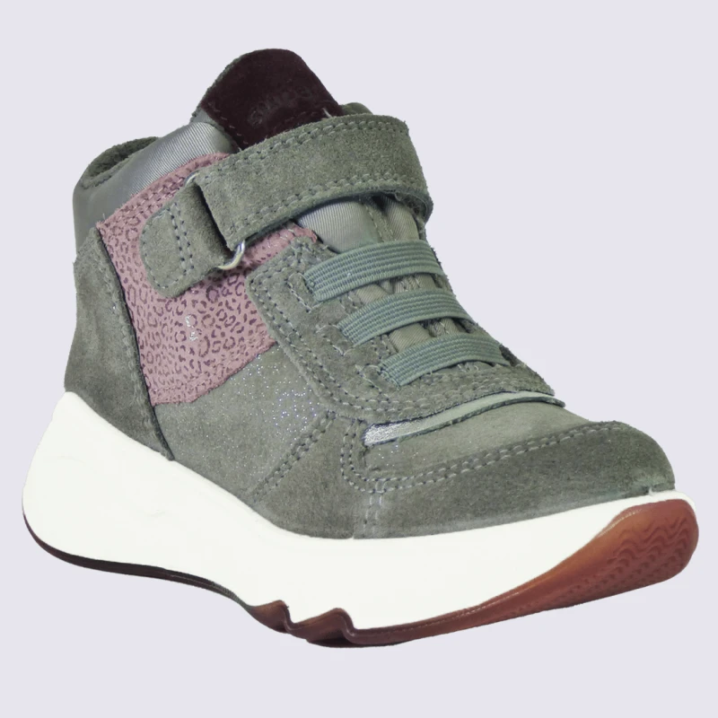 Baskets Superfit, Baskets Tendances Filles En Cuir Nubuck Gris/bordeaux – Image 2