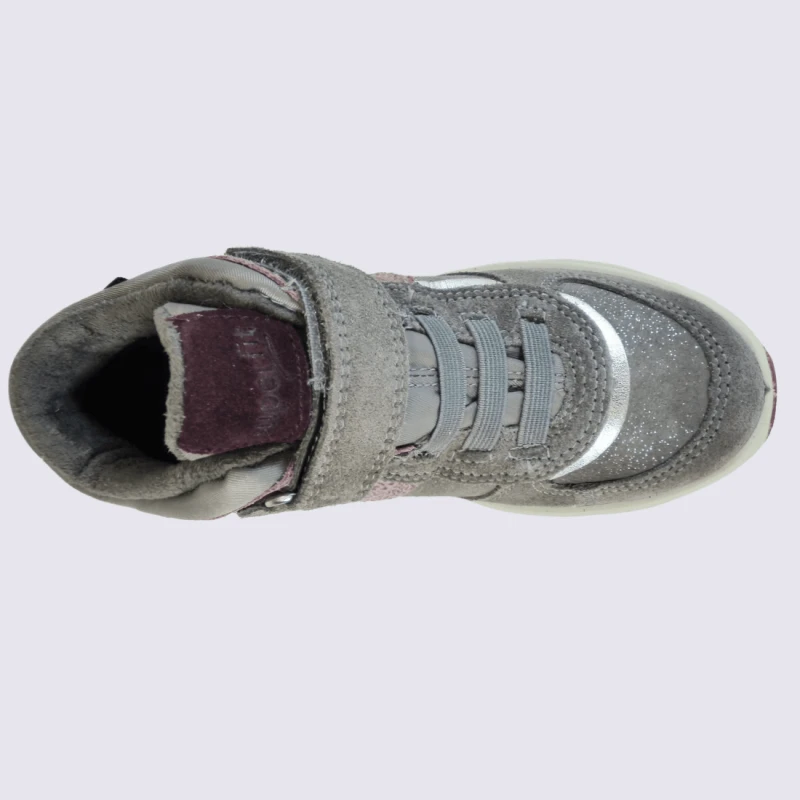 Baskets Superfit, Baskets Tendances Filles En Cuir Nubuck Gris/bordeaux – Image 3