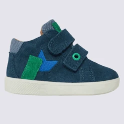 Baskets Superfit, Baskets Tendances Garçons En Cuir Bleu Et Vert