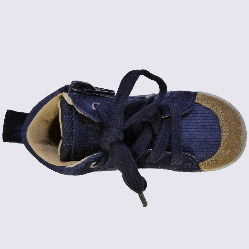 Baskets Superfit, Baskets Tendances Garçons En Cuir Nubuck Bleu/brun – Image 3