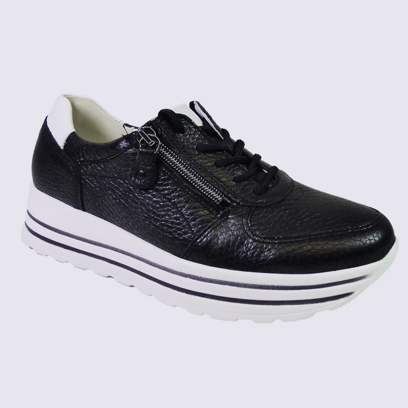 Baskets Waldlaufer, Baskets à Plateforme Femme En Cuir Noir – Image 2