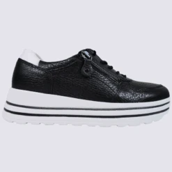 Baskets Waldlaufer, Baskets à Plateforme Femme En Cuir Noir