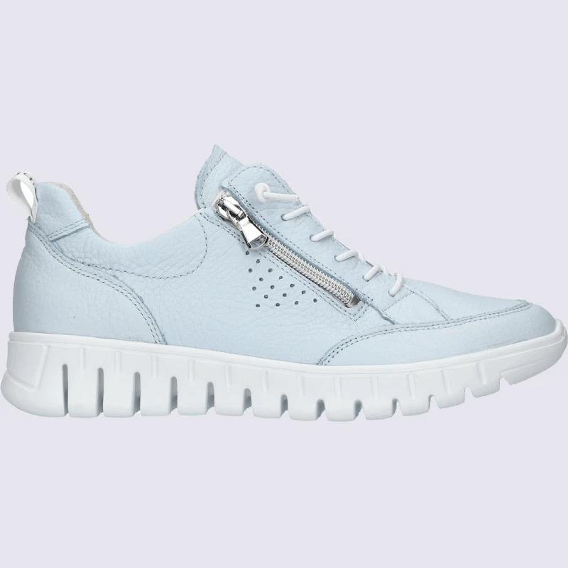 Baskets Waldlaufer, Baskets Confortables Et Tendance Zippées Femme En Cuir Bleu