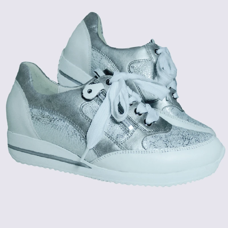 Baskets Waldlaufer, Baskets Confortables Himona à Zip Femme Blanc – Image 4