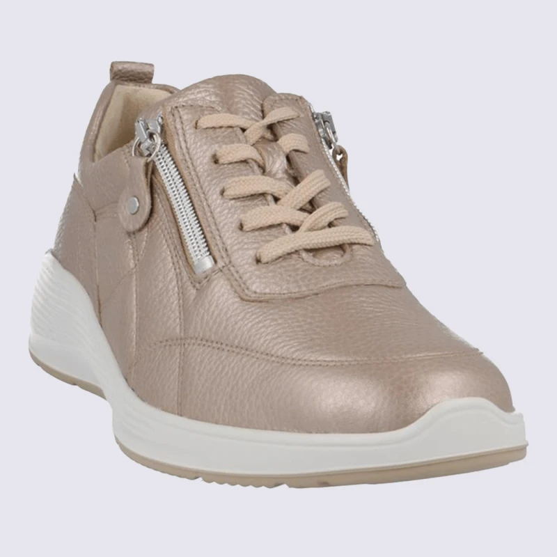 Baskets Waldlaufer, Baskets Tendance Et Légère Pour Femme En Cuir Beige – Image 2